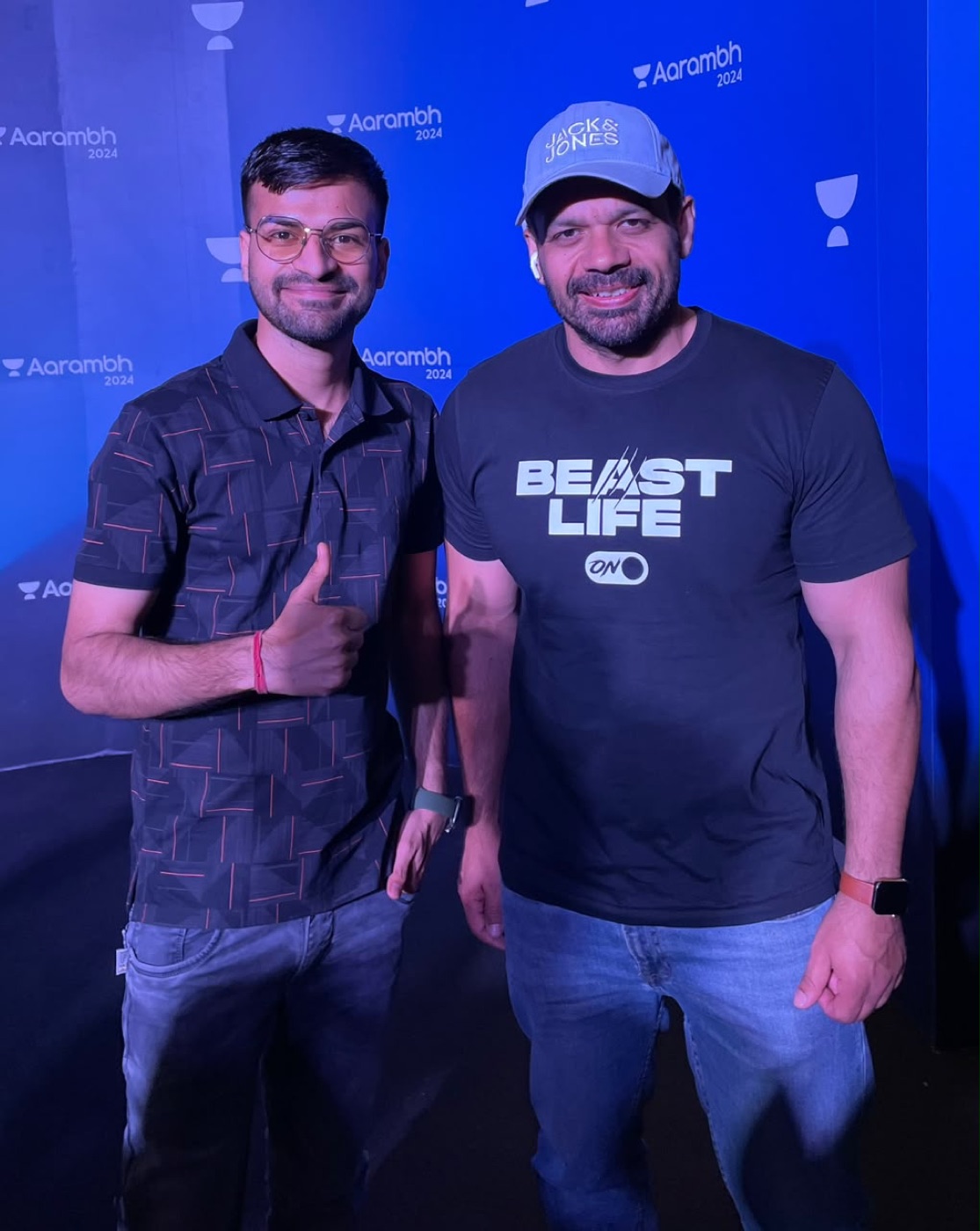 Gaurav Sir with a popular creator at an education event