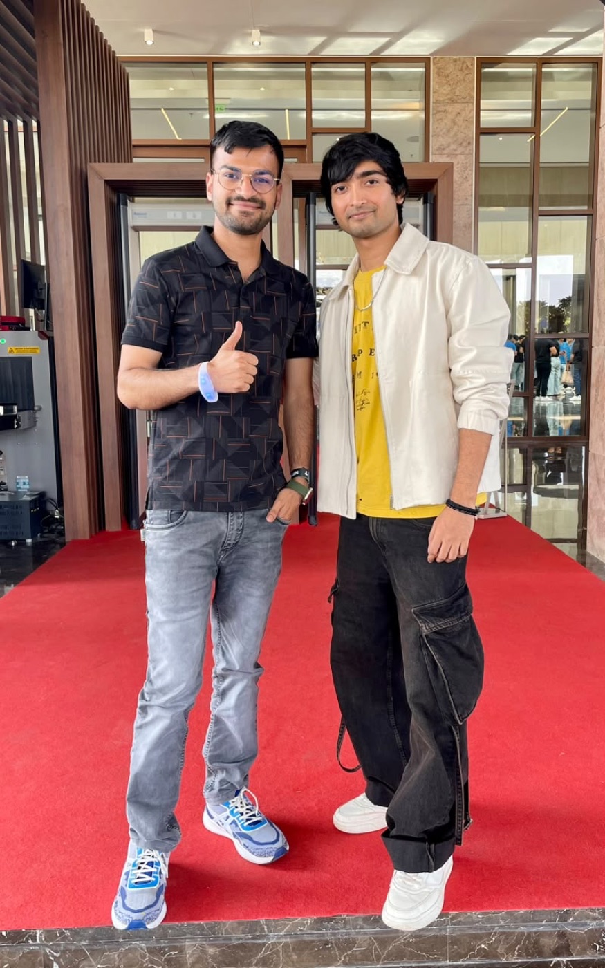 Gaurav Sir with a creator on a red carpet